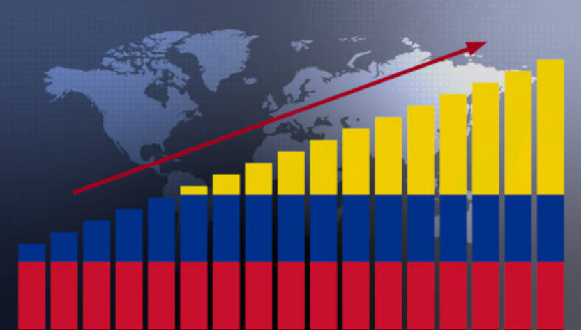 Gráfico de barras indicando el crecimiento económico de Colombia