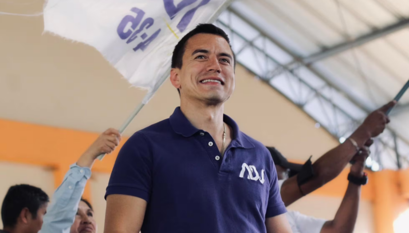 Daniel Noboa sonríe durante campaña. FOTO: FUENTE EXTERNA
